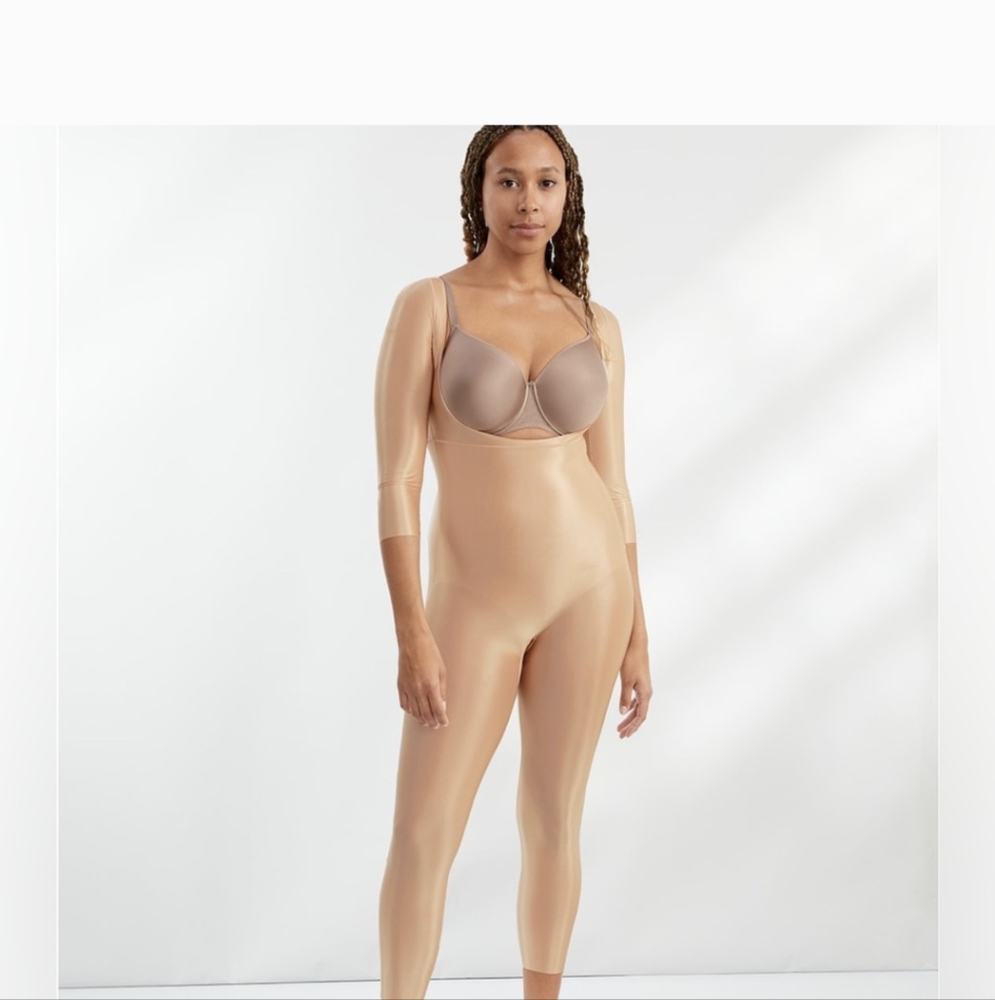 Suit Your Fancy Open-Bust Catsuit with sleeves